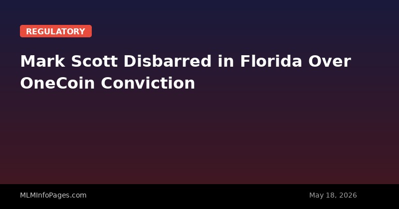 Mark Scott Disbarred in Florida Over OneCoin Conviction